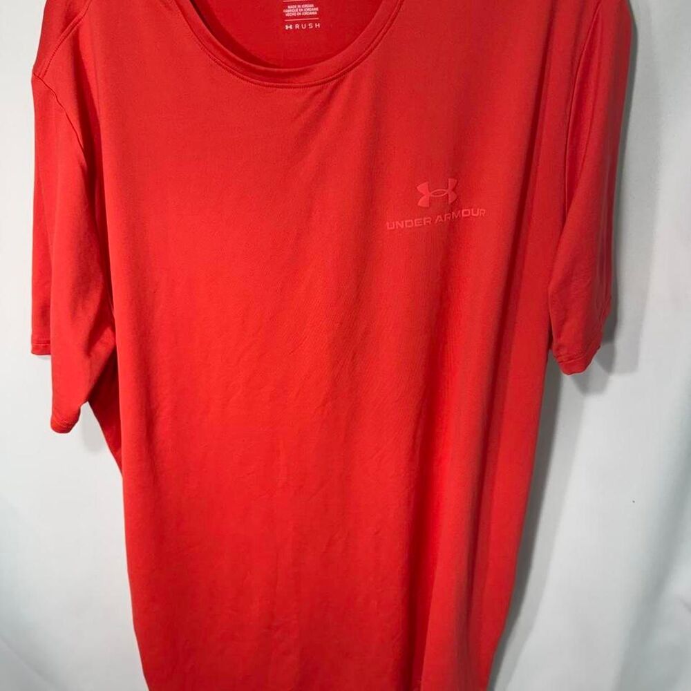 Under-armour Men's Orange and Pink T-shirt
